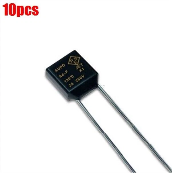 10Pcs Aupo Thermal Fuse Cutoff Tf 130℃ 250V 2A A4-F Ic New uu #A6-10