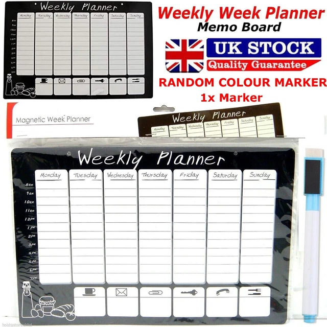 WEEKLY MEAL Planner, Fridge Calendar Whiteboard Dry Erase Memo