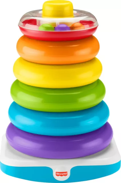 Fisher-Price Giant Rock-a-Stack Infant and Toddler Stacking Toy, 14+ Inches Tall