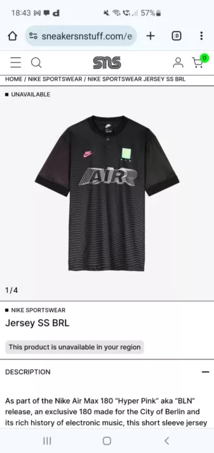 Nike air max 180 berlin jersey top