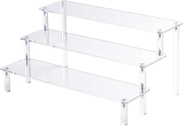 3 Tier Acrylic Riser Display Shelf Clear Display Stand F-Pop Cupcakes Perfume Or