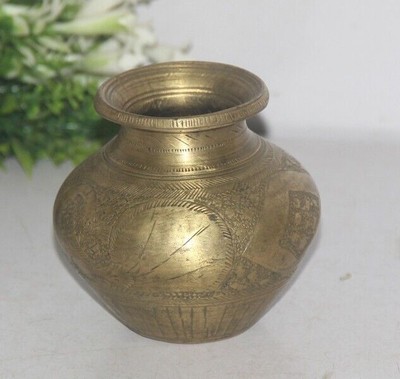 1920 OTTONE VECCHIO INTARSIO UNICO INCISO ARTIGIANALE VASO SACRO PER ACQUA... 