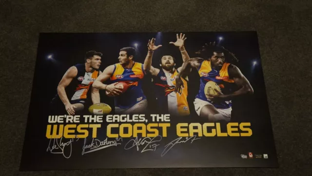 West Coast Eagles Signed OFFICIAL AFL Licensed Print Naitanui Kennedy Darling