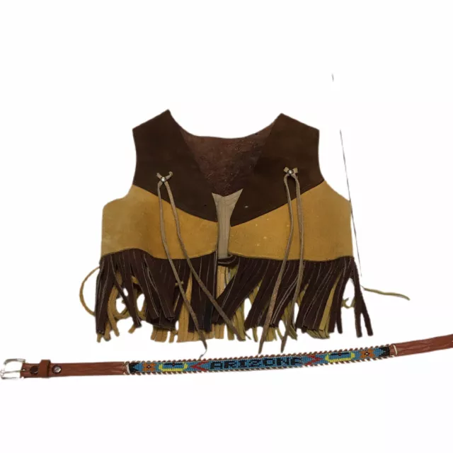 Vintage Children’s Western Vest and Belt Beaded Arizona