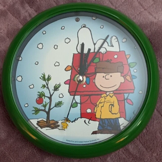 PEANUTS GANG CHRISTMAS Carol Clock Plays Music Snoopy Charlie Brown