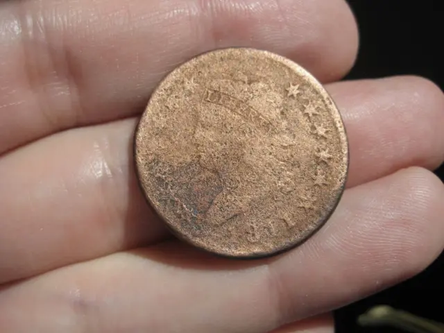 1811 Classic Head Large Cent Penny- Normal Date, Fine Details