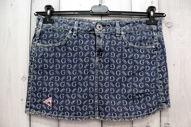 Guess Gonna di Jeans Donna Taglia 42 Pantalone Pants Blu Cotone Pant Logo Woman