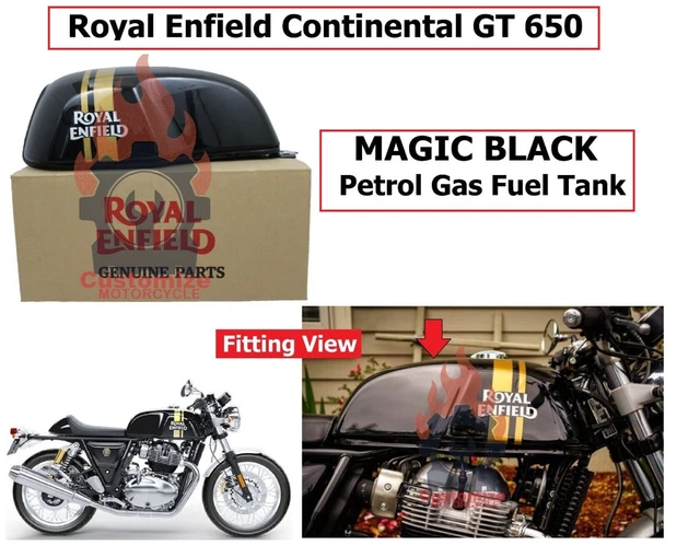 ROYAL ENFIELD &CONTINENTAL GT 650 Petrol Gas Fuel Tank Black Magic