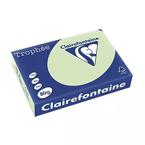 Clairefontaine Trophee Ramette de 500 feuilles papier couleur 80 g A4 Vert golf