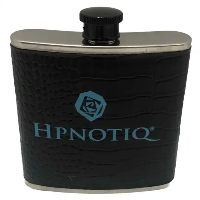 Flask Hpnotiq 6 oz Promotional Liquor Alcohol Faux Leather Stainless Steel