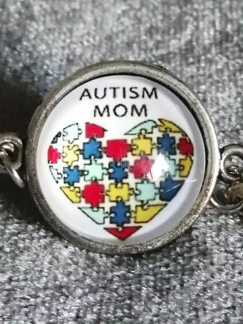 Autism Mom  Silver tone Bracelet