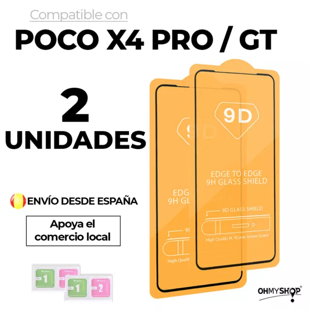 2X Protector Pantalla Para Xiaomi Poco X4 Pro 5G / GT Cristal Templado 3D