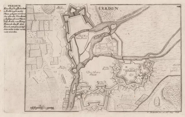 Verdun Original Kupferstich Bodenehr 1720