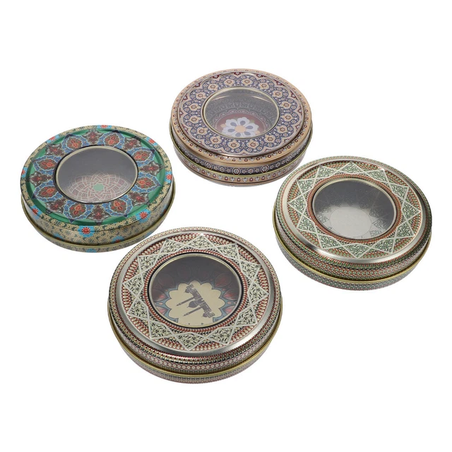 4 Pcs Teedosen Aus Metall Safran-Blechdose Hochzeitsschmuck Kaffee Kann