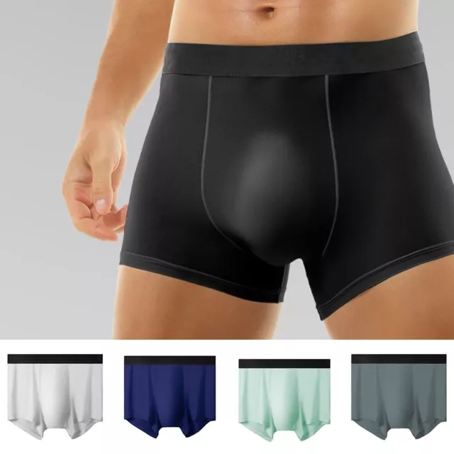 BREATHABLE MEN'S BOXER Briefs Ice Silk Comfy Underwear Bulge