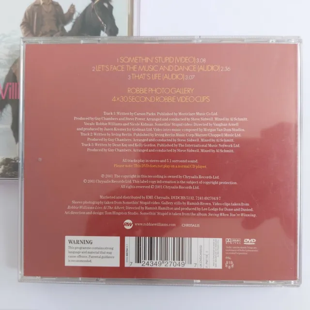 ROBBIE WILLIAMS ◙ LOT 2 x DVD SINGLE AUDIO VIDEO ◙ FEEL + SOMETHIN' STUPID 3