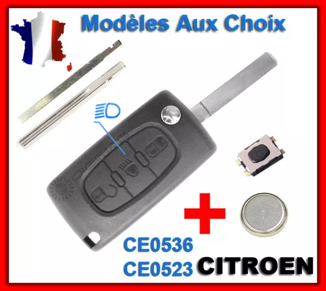 3 Boutons - VA2 - CE0536 - Coque Clé Citroen C2 C3 C4 C5 C6 C8