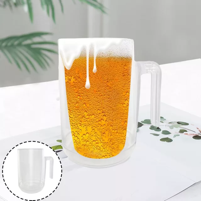 Freezable Plastic Cup Beer Cooler Insulated Freezer Mug with Handle Double Wall