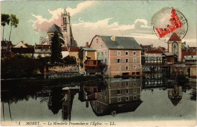 CPA Moret sur Loing La Moniterie Provencher et Eglise (1267920)