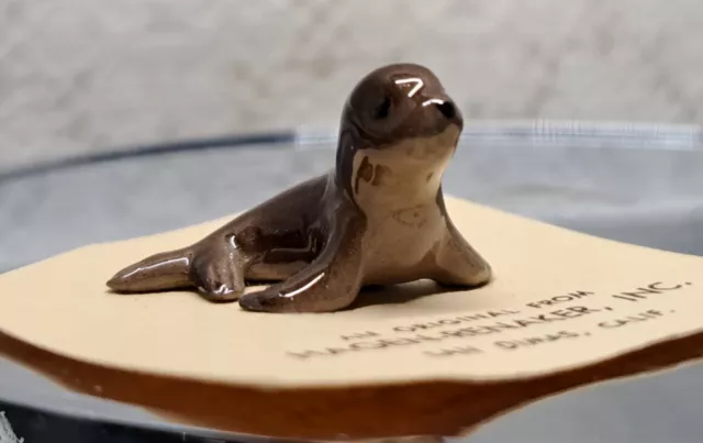 Hagen Renaker Baby Dark Brown Seal VTG Miniature On Original Tag