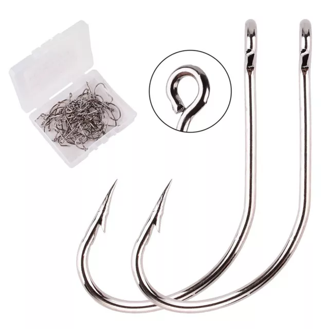 50pcs/box Barbed Hook Not Rust Angling Fishhooks Terminal Tackle No Unhooking