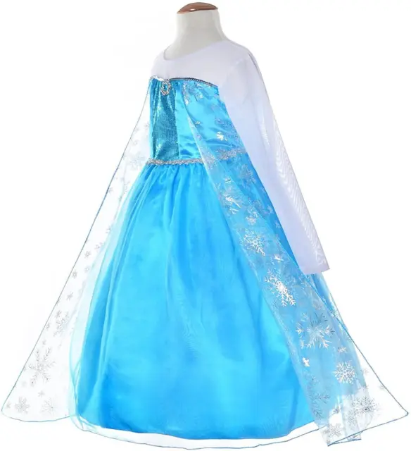Costume Abito Elsa Bambine Frozen Principessa Anna Abiti da Festa Fantasioso Cosplay 2