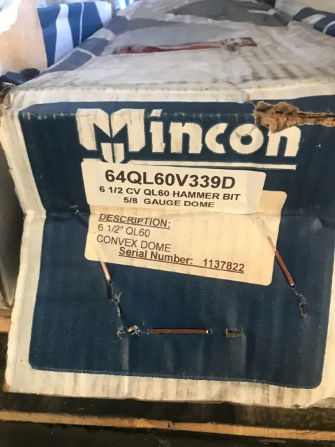 Mincon 6-1/2 CV QL60 Hammer Bit DTH 5/8 Gauge Dome 64QL60V339D
