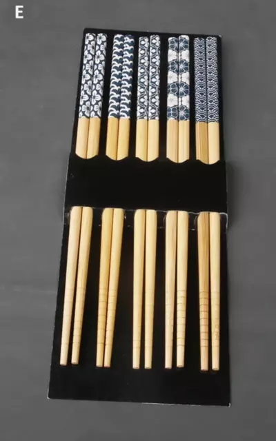 5 Pairs Bamboo Chopsticks Household Long Chopsticks Non-Slip Sushi Food Sticks R