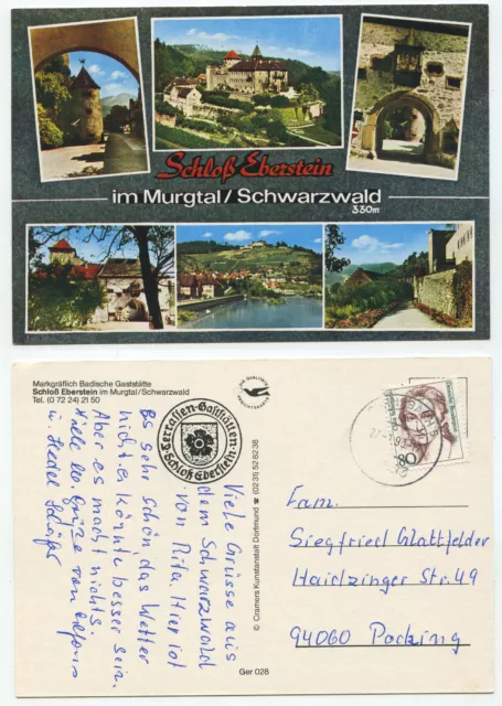 27429 - Eberstein Castle in the Murg Valley - postcard, run 1993