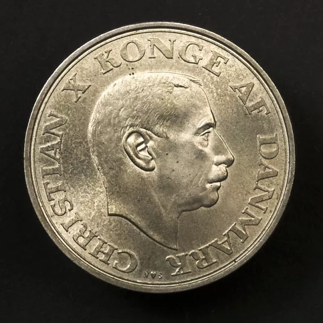 Silver coin Denmark 2 kroner, 1937 25th Anniversary of Reign