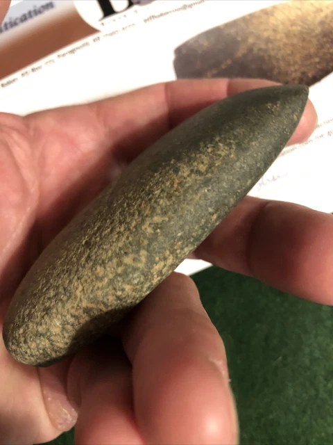 three and three-quarter inch Arkansas hard stone Celt adz Indian artifact