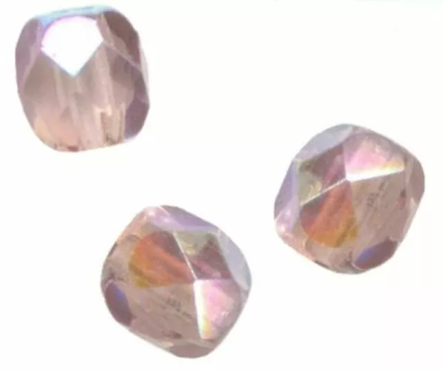10 PERLES FACETTES DE BOHEME  10 mm  LIGHT AMETHYST AB