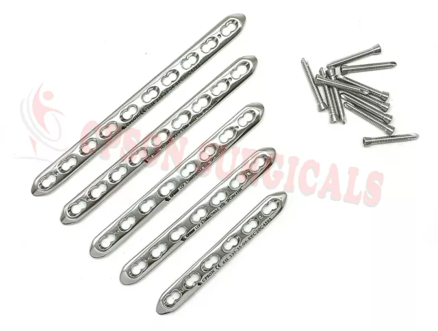 Veterinario 3.5mm Lcp Pequeño Fragmento Placa 5pcs & Tornillo 50pcs Ss