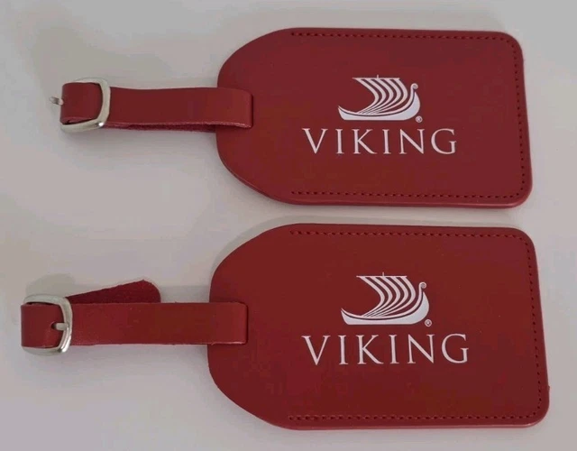 Étiquette De Bagage En Cuir Rouge Viking Cruise Lines - Neuve