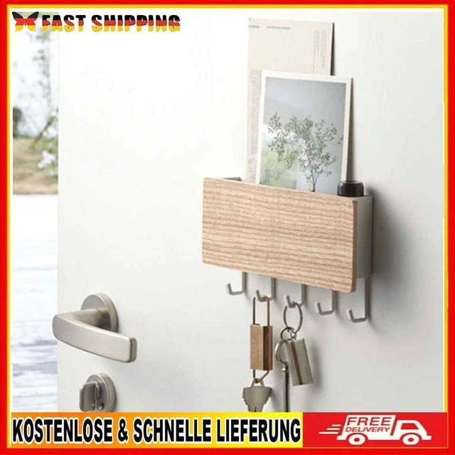 Wall-hung Type Wooden Decorative Wall Shelf Key Rack Holder Sundries Storage Box