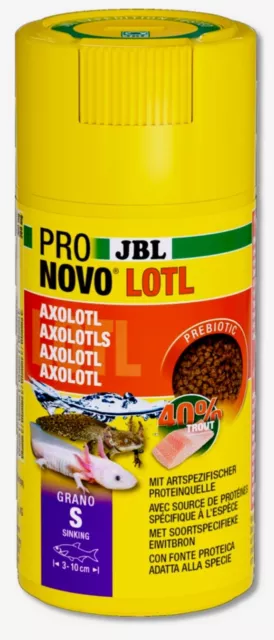 2x JBL ProNovo Lotl Grano S 100ml - Hauptfutter-Granulat für Axolotl 3-10 cm