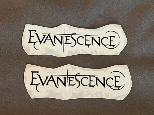 Lot of (2) EVANESCENCE 3/4" x 3 1/4" Band STICKERS Black White FAST! FREE SHIP!