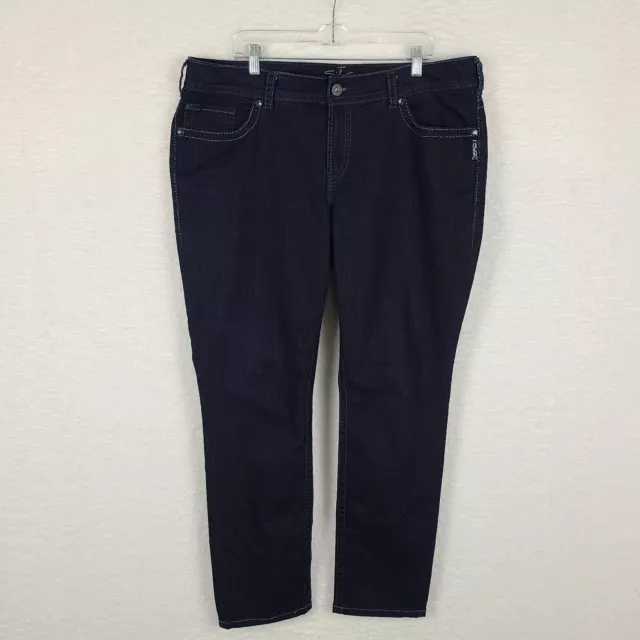 Silver Jeans Womens Plus Size 20 x 31 Suki Skinny Dark Wash