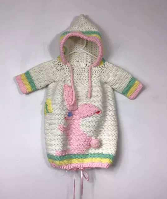 Vintage Bunny Baby Knit Bunting Suit 0-6 Months