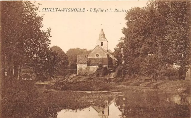 CPA 39 CHILLY LE VIGNOBLE L´EGLISE ET LA RIVIERE (pas courante