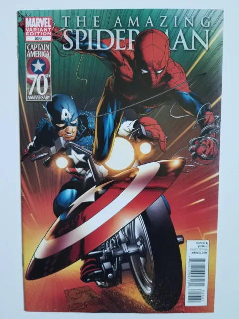 Amazing Spider-Man #656 (2011 Marvel Comics) 70th Anniv Captain America Variant