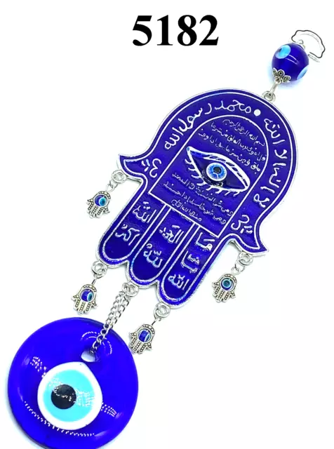 Silver Hanging Hamsa Evil Eye Home Decoration Glass Lucky Eye Talisman #5182
