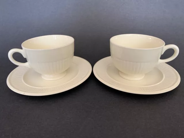 Set 2 Wedgwood Etruria Barlaston England EDME Ivory Coffee Tea Cup &  Saucers