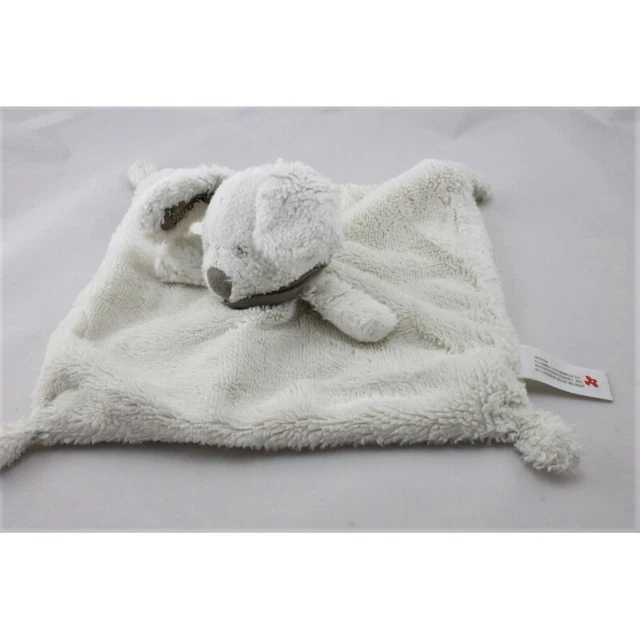 Doudou plat lapin blanc bandanas gris NICOTOY - 9172