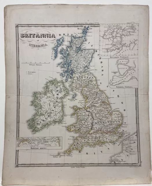 Kupferstich Karte Map Ausfeld Spruner Perthes 1835 England Groß Britannien