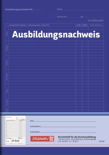 Heft Ausbildungsnachweis A4 28BL liniert BRUNNEN 10-42 570 01