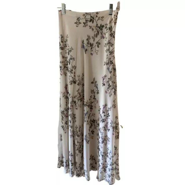 LC Lauren Conrad Runway White Floral Maxi  Skirt  Size 4