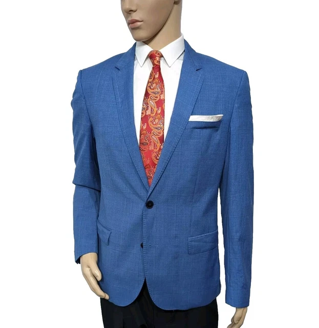 NWOT HUGO BOSS Henry182 Mens Slim 2 Piece Suit Bright Blue 42R W34 L32 RRP 479 235.00 PicClick UK