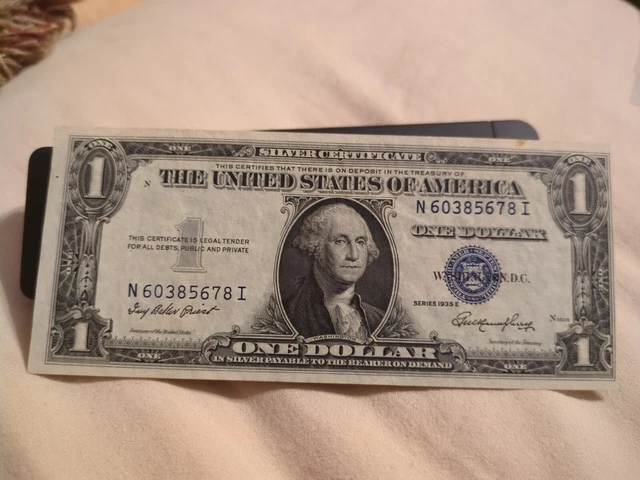 1935E Rare Error Dollar Bill Silver Certificate