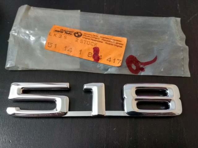 BMW E28 "518" plugged in trunk lid emblem !!NEW!! NLA GENUINE 51141874417
